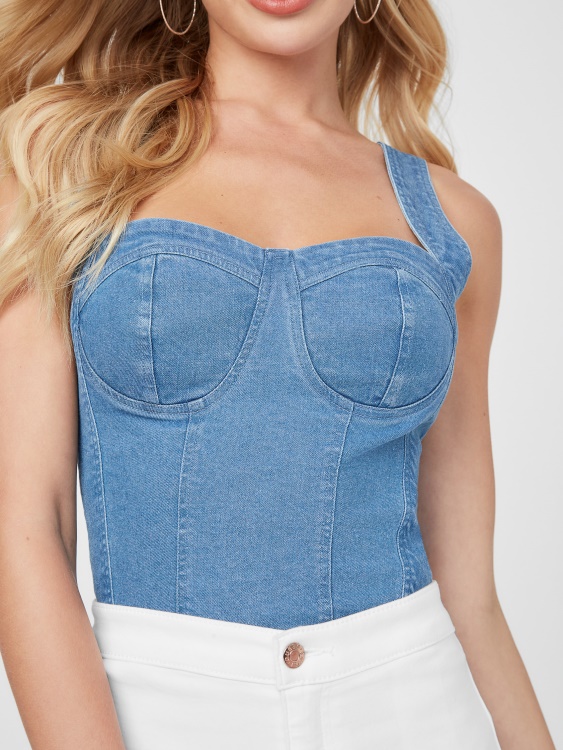Claudia Denim Top Guess тъмно пране