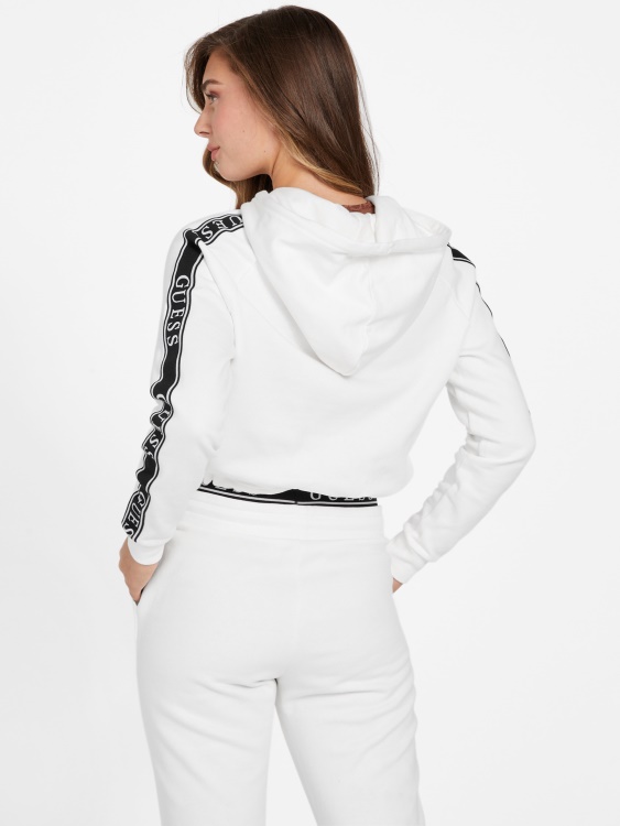 Blanch Logo Tape Hoodie Blanc/scuffy Guess