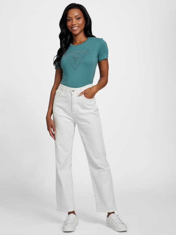 тениска с лого на Guess Sage Crush Zillah Rhinestone