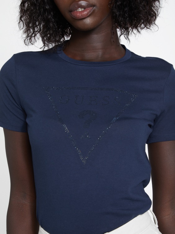 Guess Tee Zillah Rhinestone Logo най-наситено синьо