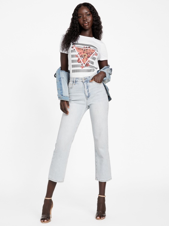 тениска с лого на Eco Trinity True White Guess