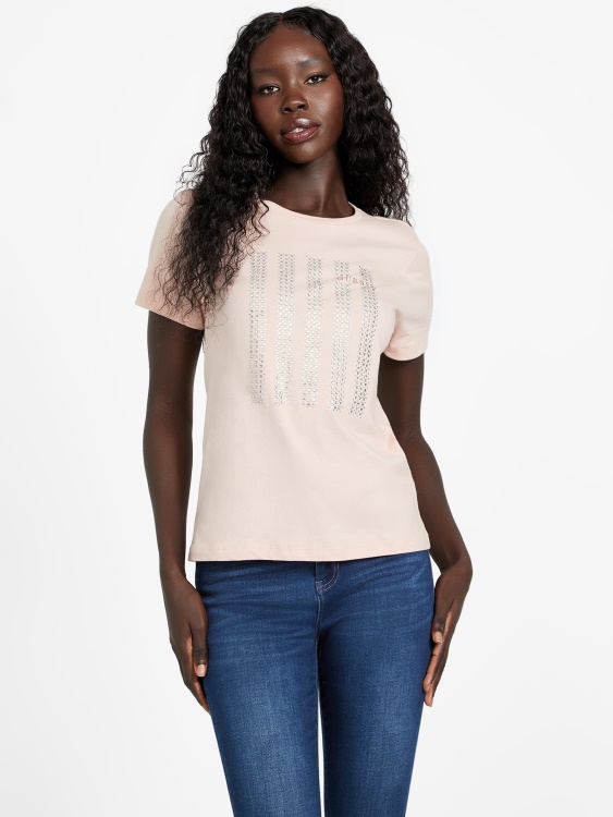 Vapor Rose Guess Eco Felix Bling Tee