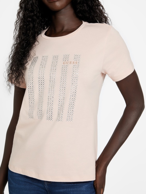 Vapor Rose Guess Eco Felix Bling Tee