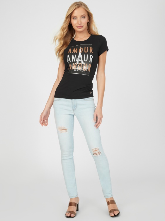 Madame Graphic Tee Jet Black Guess