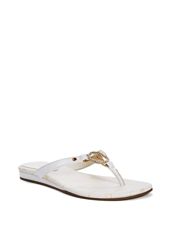 джапанки с лого на кристали Makena Guess White