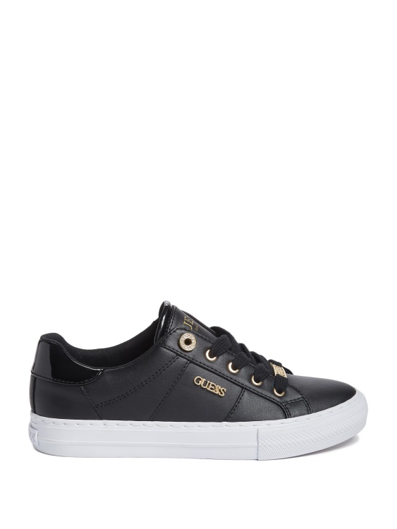 Guess Black1 погледнете ниски кецове от изкуствена кожа