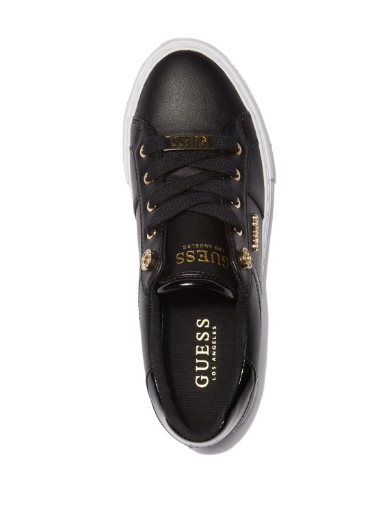 Guess Black1 погледнете ниски кецове от изкуствена кожа