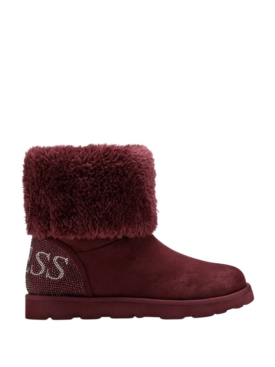 искрящи ботуши от изкуствена остриета Guess тъмно лилаво