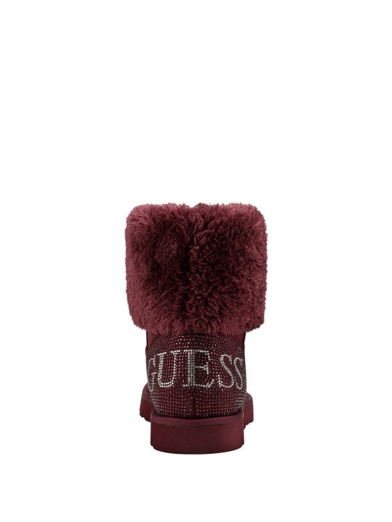 искрящи ботуши от изкуствена остриета Guess тъмно лилаво