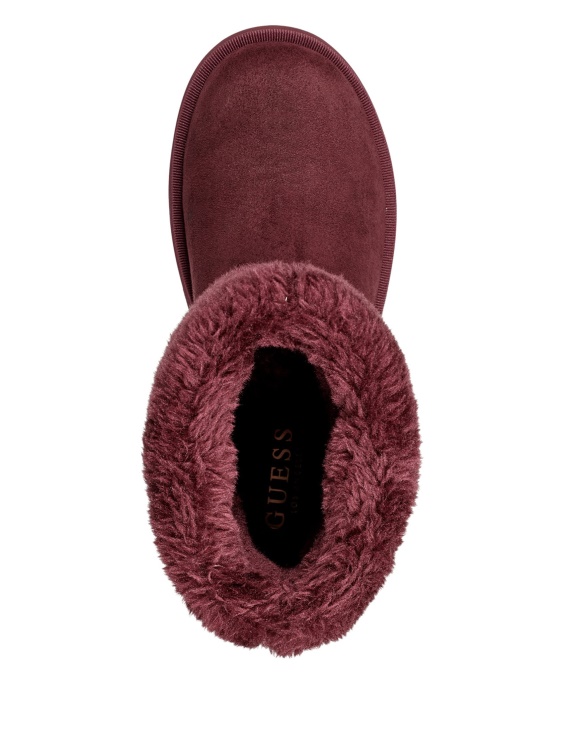 искрящи ботуши от изкуствена остриета Guess тъмно лилаво