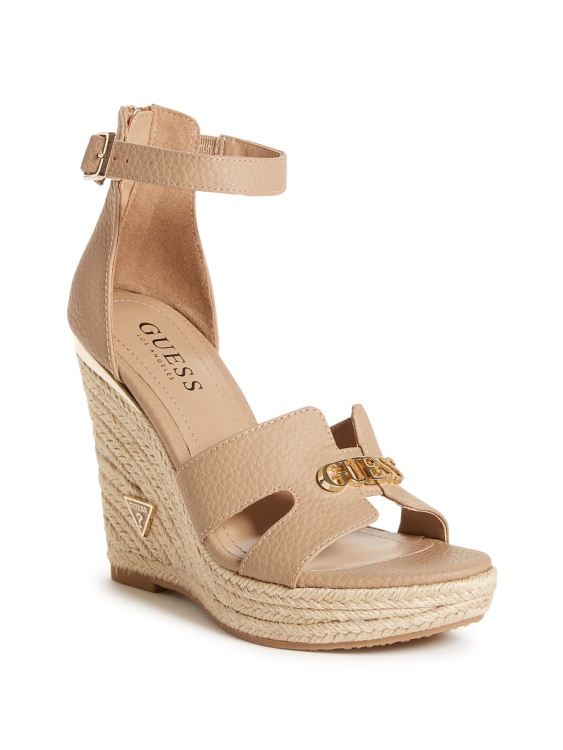 Jessi Espadrille Wedges Tan Guess