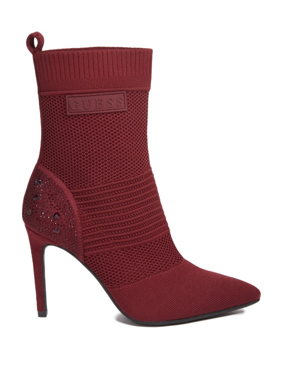 винени плетени ботуши с ток Guess