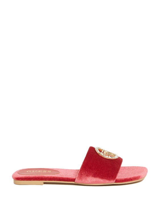 Guess Juliet Velvet Slide Wine