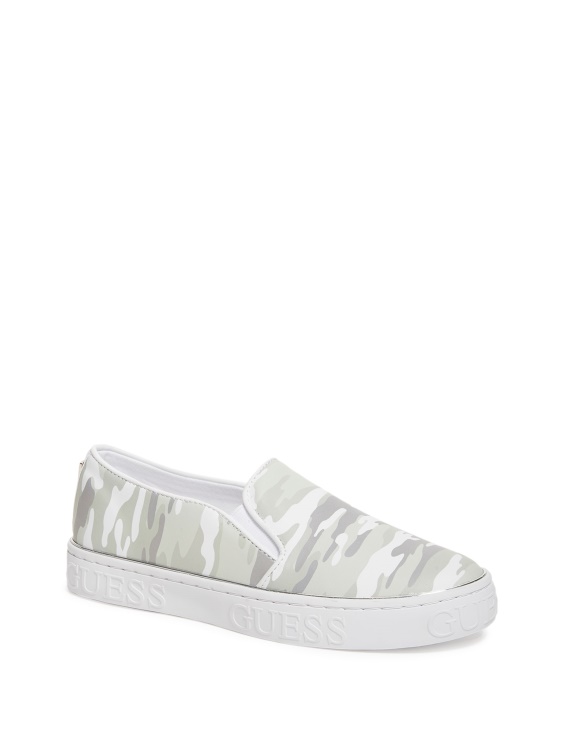 бели/златни маратонки Guess Gladis с приплъзване на цветя