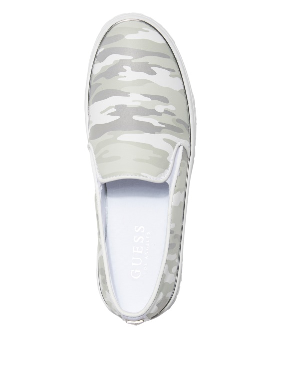 бели/златни маратонки Guess Gladis с приплъзване на цветя