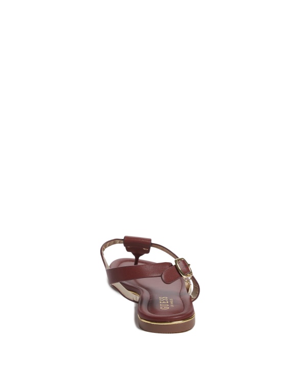 карамелени сандали с T-каишка Guess Wine