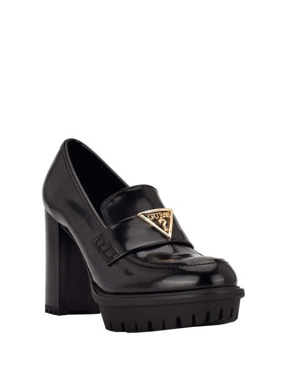 Embers Chunky Loafer Black1 Guess