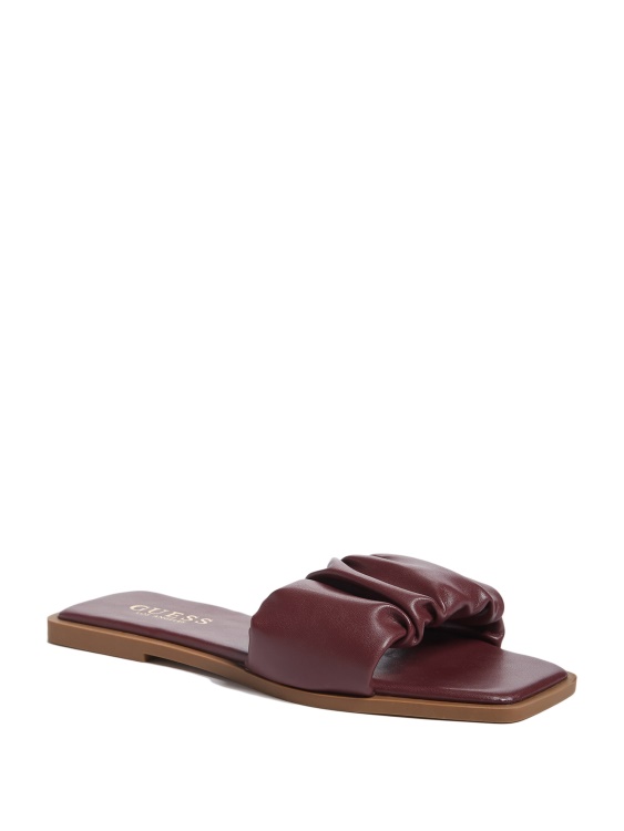 Karli Ruched Slides Guess Wine