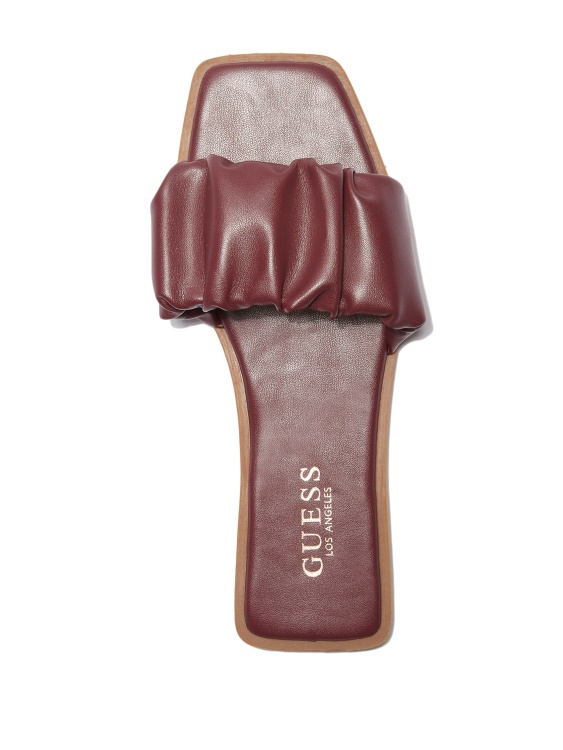 Karli Ruched Slides Guess Wine