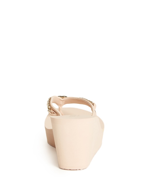 светло розови джапанки на платформа Guess Sagey с верига