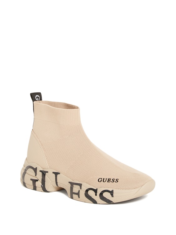 плетени кецове Guess Light Natural Pause Logo