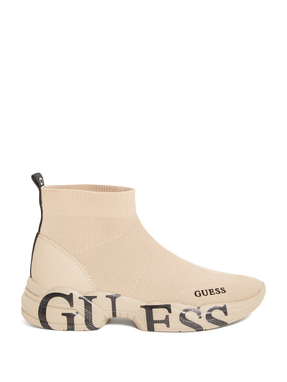 плетени кецове Guess Light Natural Pause Logo