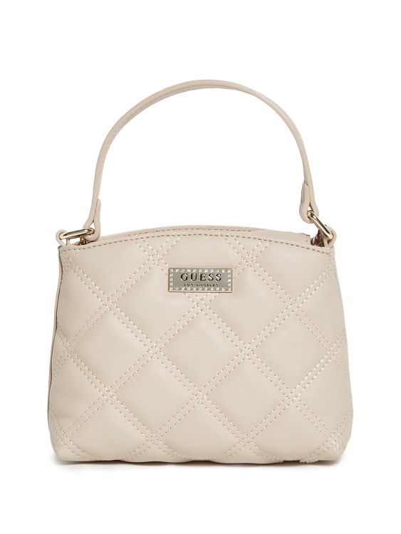 Taupe Guess мини чанта Nina