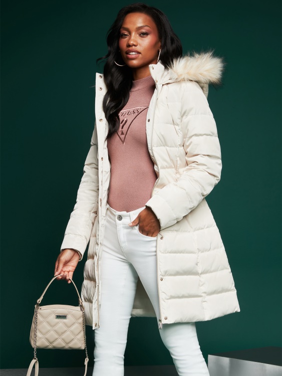 Taupe Guess мини чанта Nina