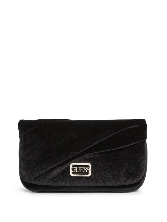 Guess Allegra плисиран клъч черен