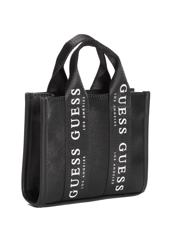 лого-лента мини чантичка Crossbody Guess черна