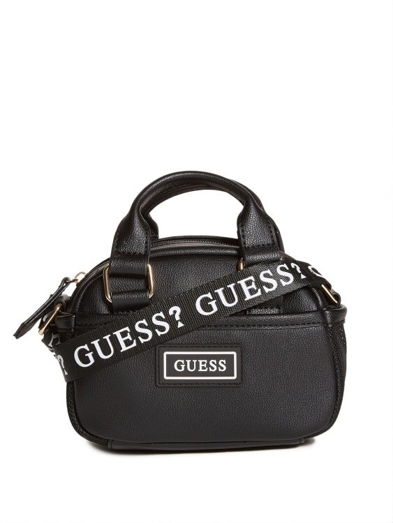 мини чанта с лого от изкуствена кожа Guess Black