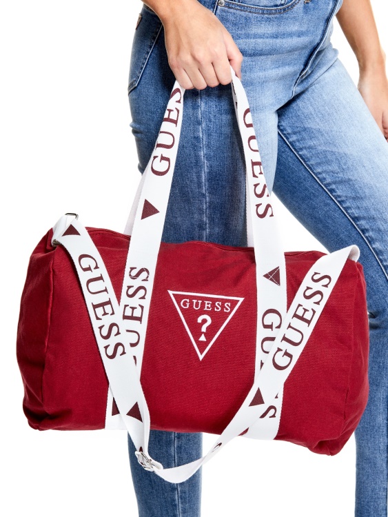 Guess лого дафъл чанта червена
