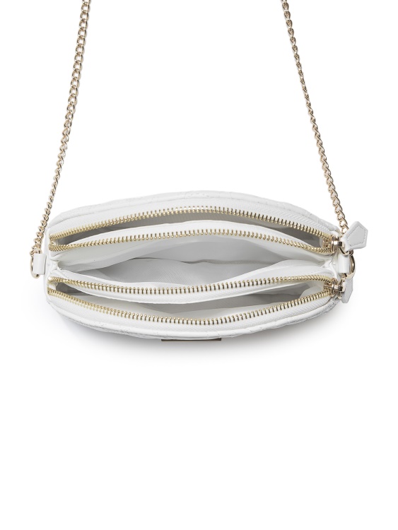 бял Sophie двоен цип Crossbody Guess