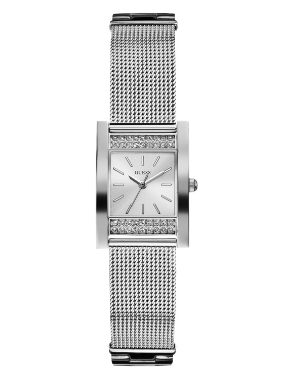 мрежест аналогов часовник в сребрист цвят Guess No Color