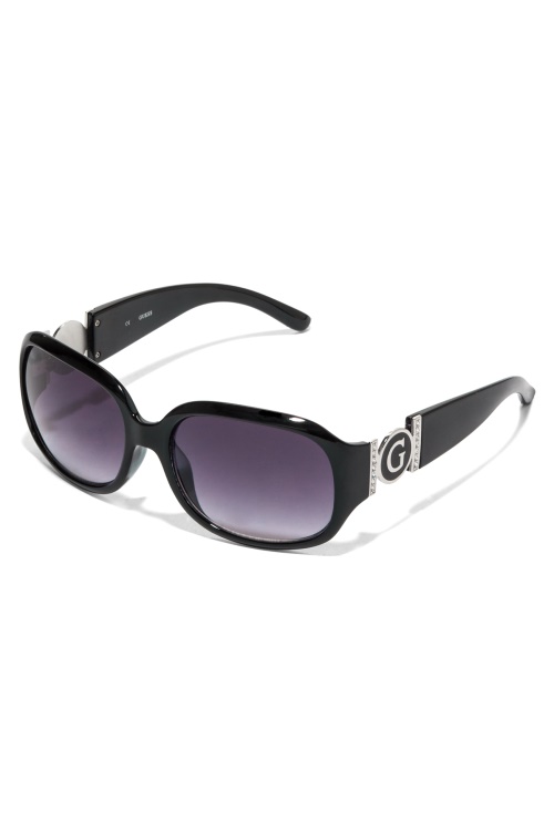 пластмасови слънчеви очила с изрязано лого Guess Black