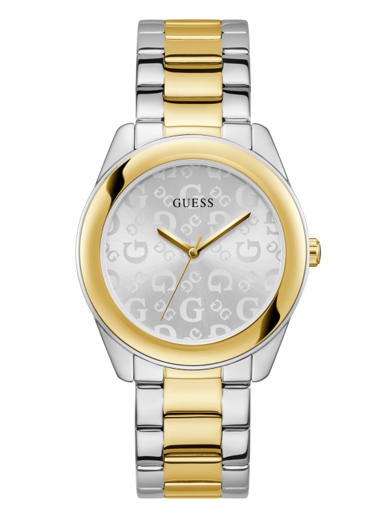 аналогов часовник с двуцветно лого Guess без цвят