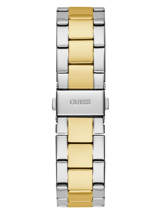 аналогов часовник с двуцветно лого Guess без цвят