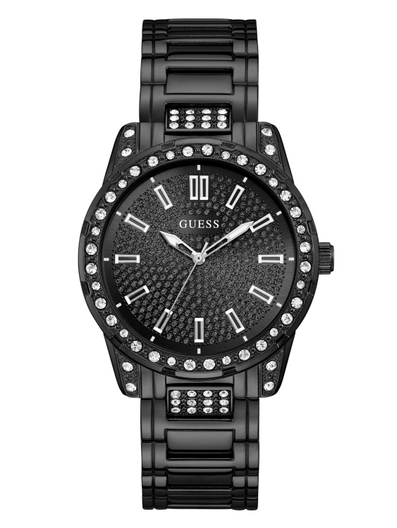 аналогов часовник с черни кристали Guess No Color