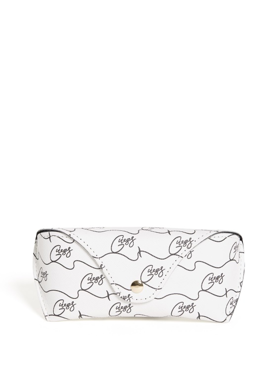 Script Logo слънчеви очила мек калъф крем Guess