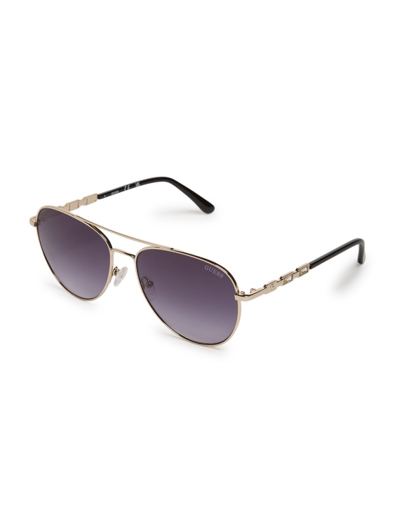 авиаторски багетни метални слънчеви очила Guess Black