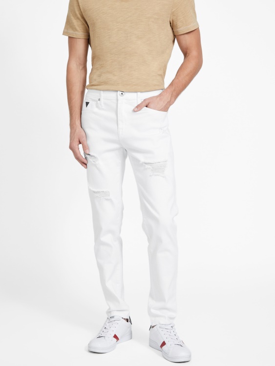 White Wash Destory Guess Avalon изтощени модерни тесни дънки