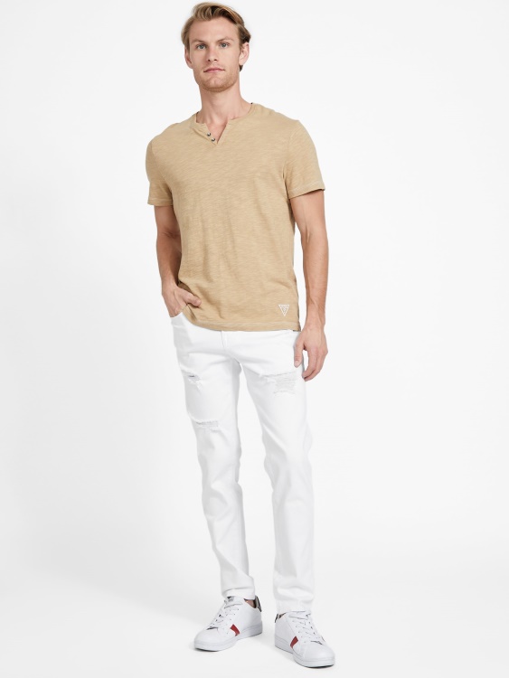 White Wash Destory Guess Avalon изтощени модерни тесни дънки
