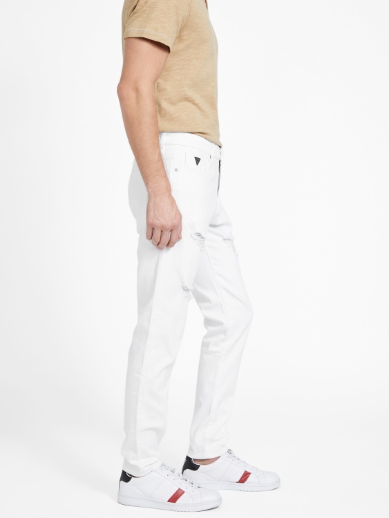 White Wash Destory Guess Avalon изтощени модерни тесни дънки