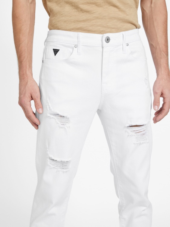 White Wash Destory Guess Avalon изтощени модерни тесни дънки
