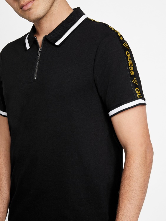 Eco Jon Zip Polo Guess Jet Black