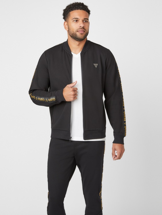 Guess Jet Black Jon Logo Tape Bomber яке