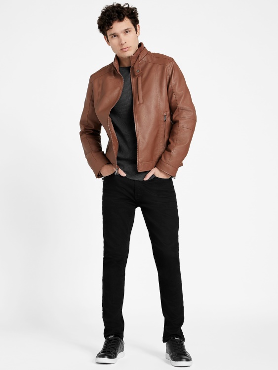 Guess яке от изкуствена кожа Camel Roney