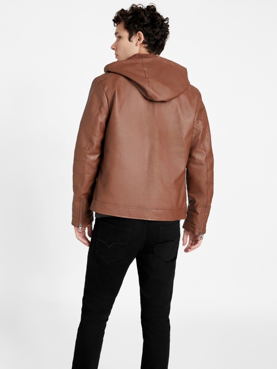 Guess яке от изкуствена кожа Camel Roney