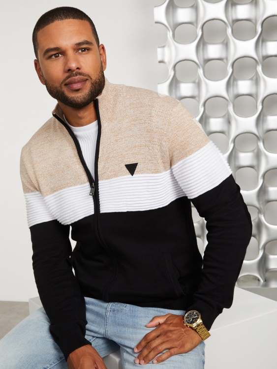 Eco Luke фалшив пуловер с цип препечено тъмнокафяво мултипредложение