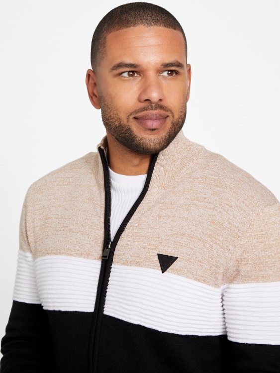 Eco Luke фалшив пуловер с цип препечено тъмнокафяво мултипредложение